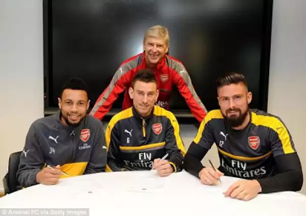 Arsenal’s Olivier Giroud, Laurent Koscielny And Francis Coquelin Sign New Contracts